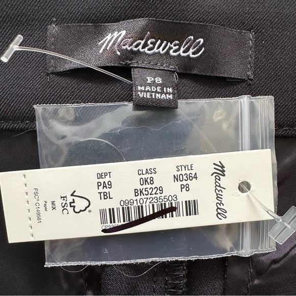 Madewell Trousers The Petite Fairbanks Pant Dress Pants Black P8 NWT New - Picture 8 of 12